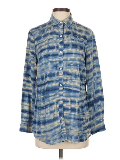 Pre-owned J. Mclaughlin Long Sleeve Button Down Shirt In Blue