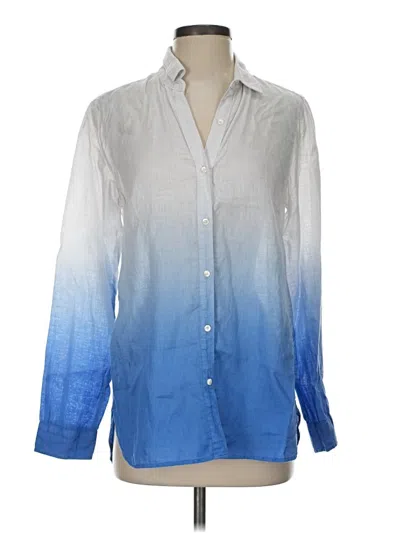 Pre-owned J. Mclaughlin Long Sleeve Button Down Shirt In Blue