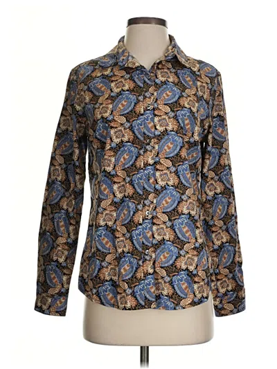 Pre-owned J. Mclaughlin Long Sleeve Button Down Shirt In Blue