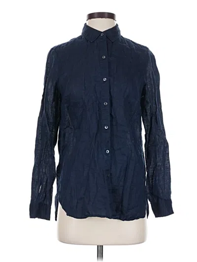 Pre-owned J. Mclaughlin Long Sleeve Button Down Shirt In Blue