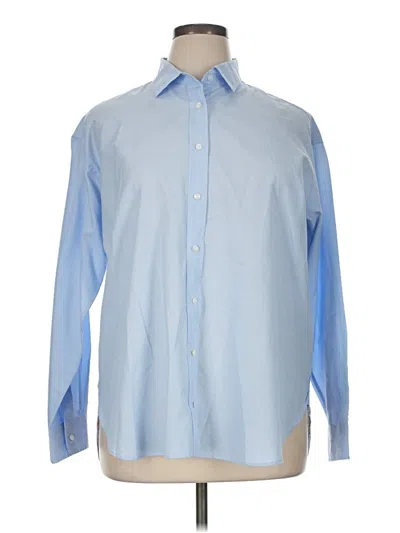 Pre-owned J. Mclaughlin Long Sleeve Button Down Shirt In Blue