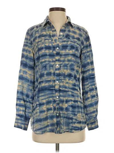 Pre-owned J. Mclaughlin Long Sleeve Button Down Shirt In Blue