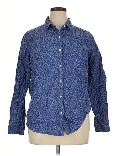 Pre-owned J. Mclaughlin Long Sleeve Button Down Shirt In Blue