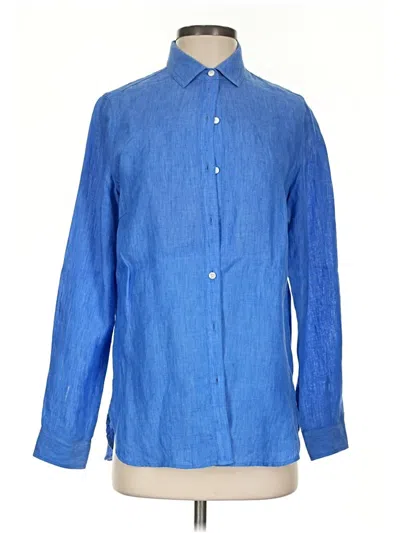 Pre-owned J. Mclaughlin Long Sleeve Button Down Shirt In Blue