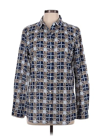 Pre-owned J. Mclaughlin Long Sleeve Button Down Shirt In Blue