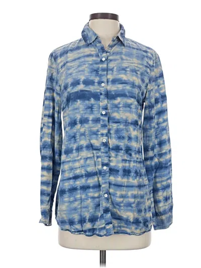 Pre-owned J. Mclaughlin Long Sleeve Button Down Shirt In Blue