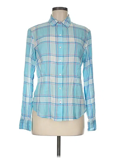 Pre-owned J. Mclaughlin Long Sleeve Button Down Shirt In Blue