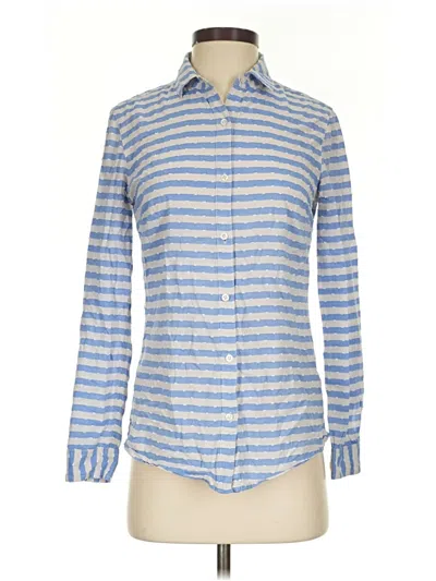Pre-owned J. Mclaughlin Long Sleeve Button Down Shirt In Blue