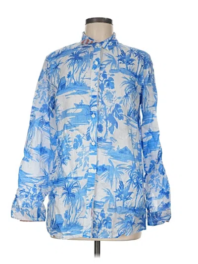 Pre-owned J. Mclaughlin Long Sleeve Button Down Shirt In Blue
