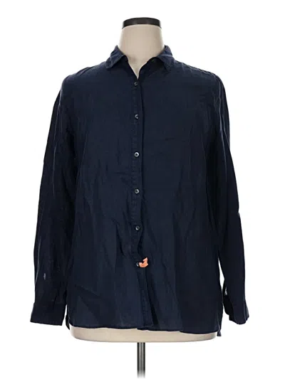 Pre-owned J. Mclaughlin Long Sleeve Button Down Shirt In Blue