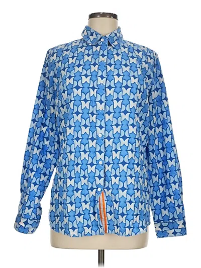 Pre-owned J. Mclaughlin Long Sleeve Button Down Shirt In Blue