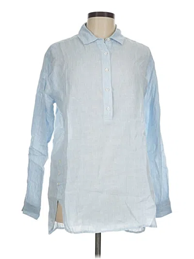 Pre-owned J. Mclaughlin Long Sleeve Button Down Shirt In Blue