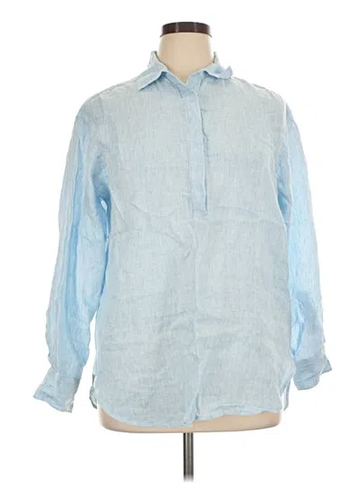 Pre-owned J. Mclaughlin Long Sleeve Button Down Shirt In Blue