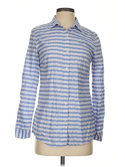 Pre-owned J. Mclaughlin Long Sleeve Button Down Shirt In Blue
