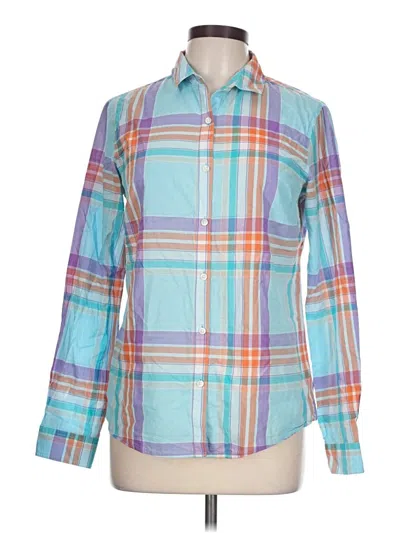Pre-owned J. Mclaughlin Long Sleeve Button Down Shirt In Blue