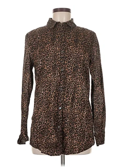 Pre-owned J. Mclaughlin Long Sleeve Button Down Shirt In Brown