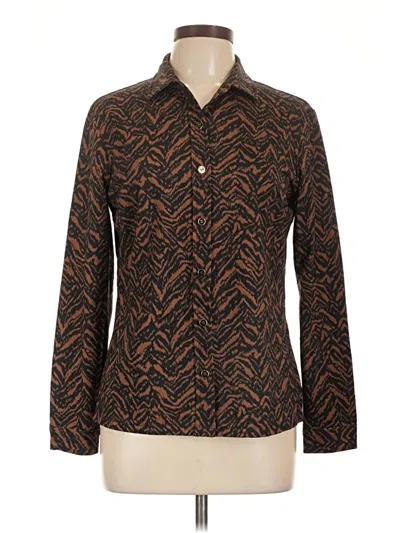 Pre-owned J. Mclaughlin Long Sleeve Button Down Shirt In Brown