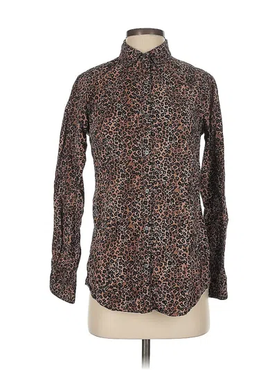 Pre-owned J. Mclaughlin Long Sleeve Button Down Shirt In Brown