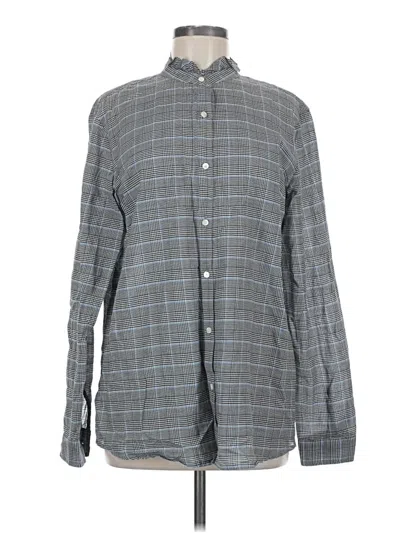 Pre-owned J. Mclaughlin Long Sleeve Button Down Shirt In Gray