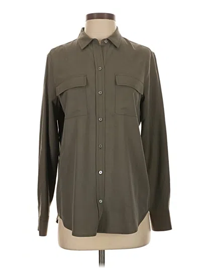 Pre-owned J. Mclaughlin Long Sleeve Button Down Shirt In Gray