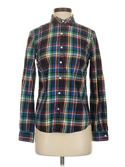 Pre-owned J. Mclaughlin Long Sleeve Button Down Shirt In Green