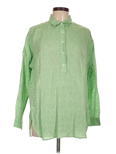 Pre-owned J. Mclaughlin Long Sleeve Button Down Shirt In Green