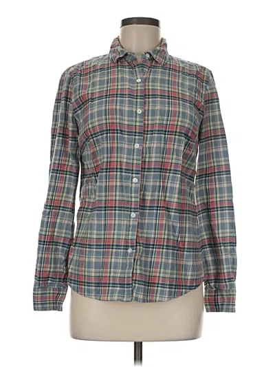 Pre-owned J. Mclaughlin Long Sleeve Button Down Shirt In Green