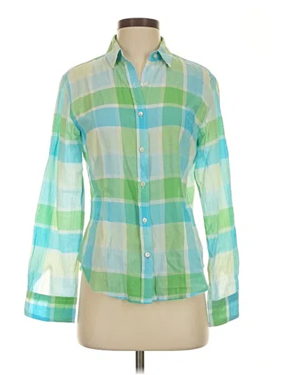 Pre-owned J. Mclaughlin Long Sleeve Button Down Shirt In Green