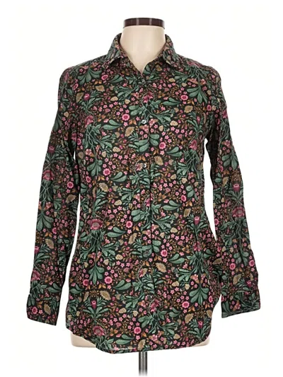 Pre-owned J. Mclaughlin Long Sleeve Button Down Shirt In Green