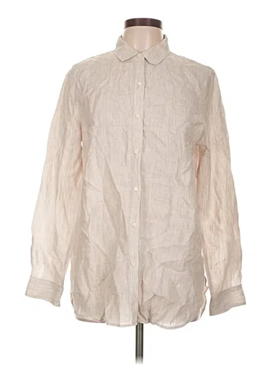 Pre-owned J. Mclaughlin Long Sleeve Button Down Shirt In Ivory