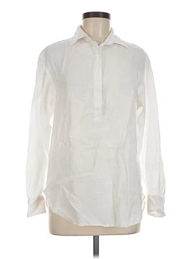 Pre-owned J. Mclaughlin Long Sleeve Button Down Shirt In Ivory