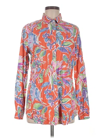 Pre-owned J. Mclaughlin Long Sleeve Button Down Shirt In Orange