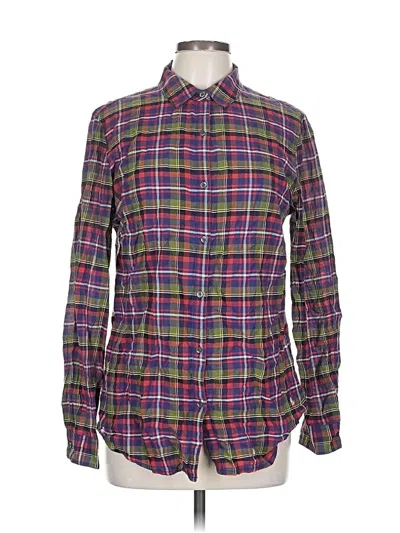 Pre-owned J. Mclaughlin Long Sleeve Button Down Shirt In Purple