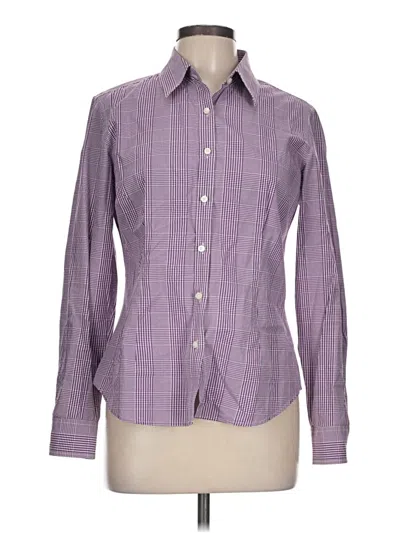 Pre-owned J. Mclaughlin Long Sleeve Button Down Shirt In Purple