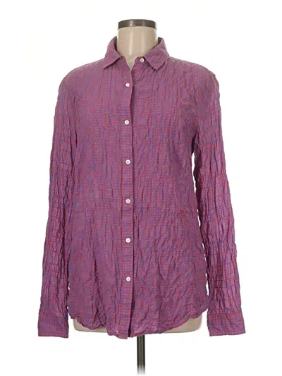 Pre-owned J. Mclaughlin Long Sleeve Button Down Shirt In Purple