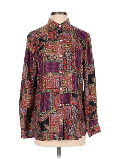 Pre-owned J. Mclaughlin Long Sleeve Button Down Shirt In Purple