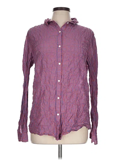 Pre-owned J. Mclaughlin Long Sleeve Button Down Shirt In Purple