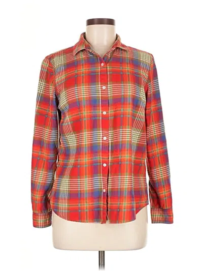 Pre-owned J. Mclaughlin Long Sleeve Button Down Shirt In Red