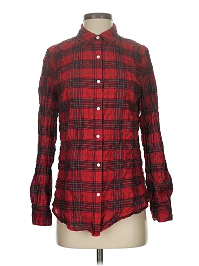 Pre-owned J. Mclaughlin Long Sleeve Button Down Shirt In Red