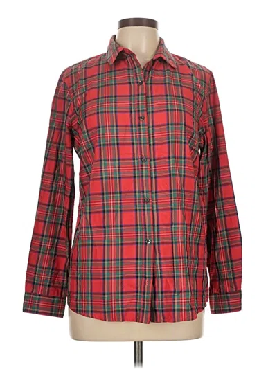 Pre-owned J. Mclaughlin Long Sleeve Button Down Shirt In Red