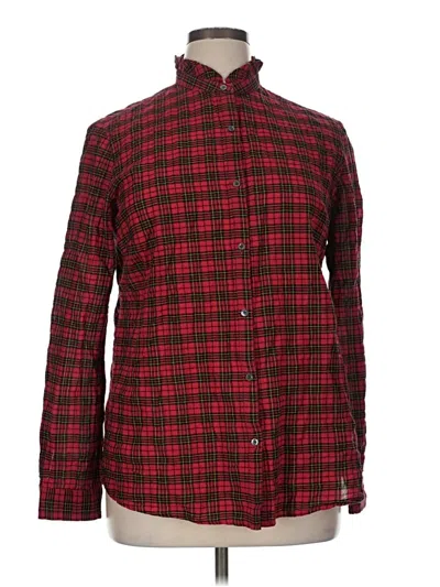 Pre-owned J. Mclaughlin Long Sleeve Button Down Shirt In Red