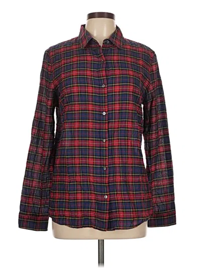 Pre-owned J. Mclaughlin Long Sleeve Button Down Shirt In Red