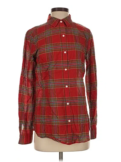 Pre-owned J. Mclaughlin Long Sleeve Button Down Shirt In Red
