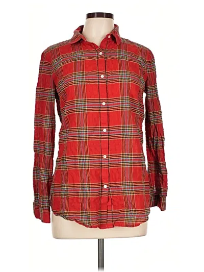 Pre-owned J. Mclaughlin Long Sleeve Button Down Shirt In Red
