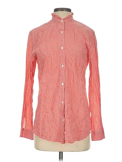Pre-owned J. Mclaughlin Long Sleeve Button Down Shirt In Red