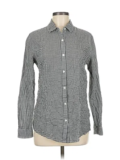 Pre-owned J. Mclaughlin Long Sleeve Button Down Shirt In Silver