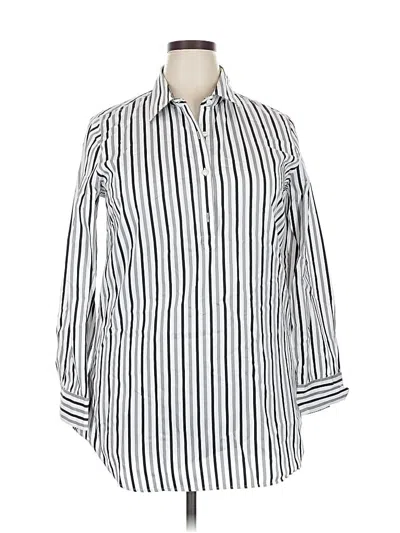 Pre-owned J. Mclaughlin Long Sleeve Button Down Shirt In Silver