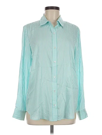 Pre-owned J. Mclaughlin Long Sleeve Button Down Shirt In Teal