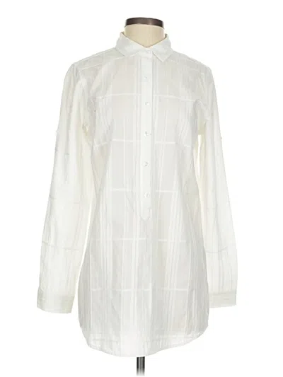 Pre-owned J. Mclaughlin Long Sleeve Button Down Shirt In White