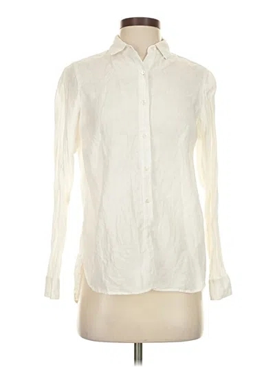 Pre-owned J. Mclaughlin Long Sleeve Button Down Shirt In White